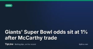 Giants' Super Bowl odds sit at 1% after McCarthy trade