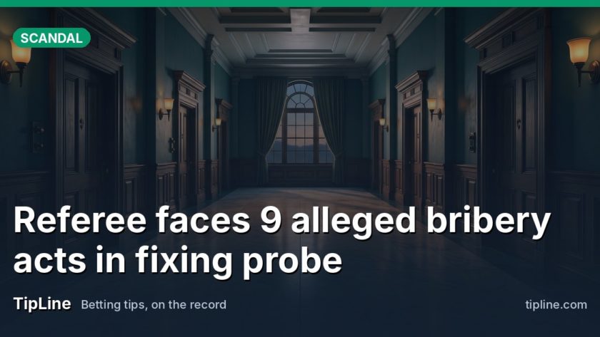Referee faces 9 alleged bribery acts in fixing probe