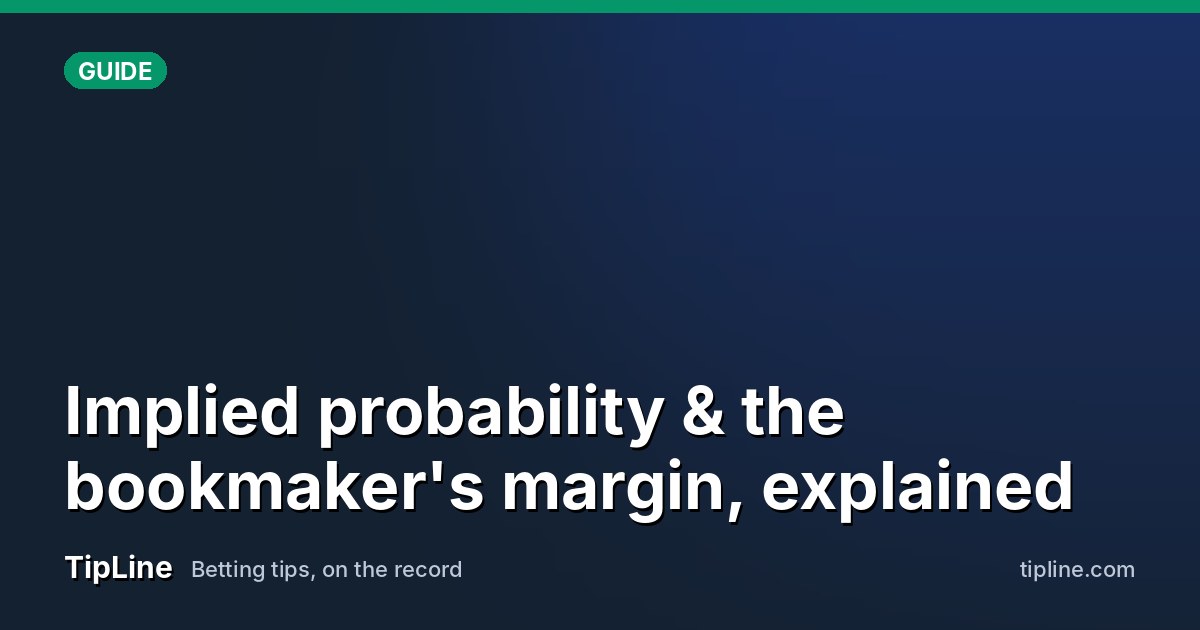 Implied probability & the bookmaker's margin, explained