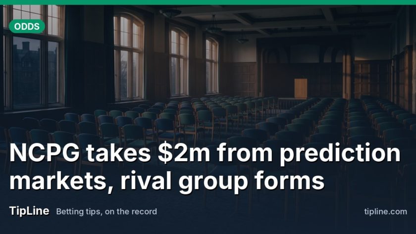 An empty conference hall with rows of chairs facing a plain lectern, lit by morning light through tall windows.