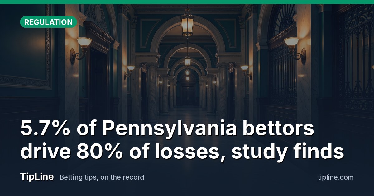 5.7% of Pennsylvania bettors drive 80% of losses, study finds